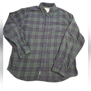 Weatherproof Vintage Men's Plaid Button-Up Shirt Long Sleeve Size XXL